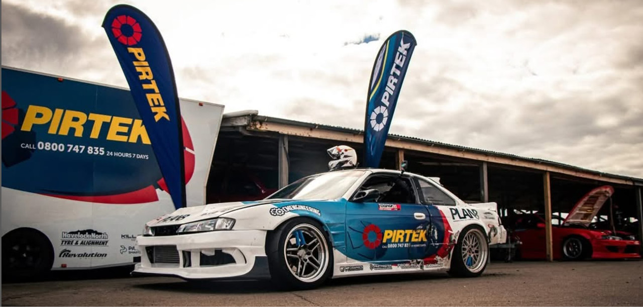 AW Drift Nissan Silvia S14 competing in D1NZ Pro Championship drifting event
